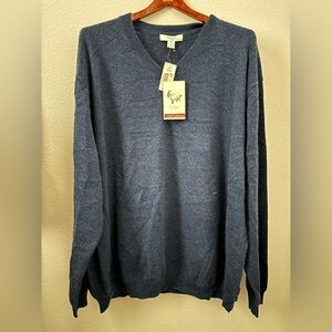 Men's Deep Blue Cashmere Sweater Turnbury